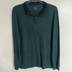 NWT Men's Tailorbyrd Long Sleeve Quarter Zip Henley Sweater Size XL Hunter Green